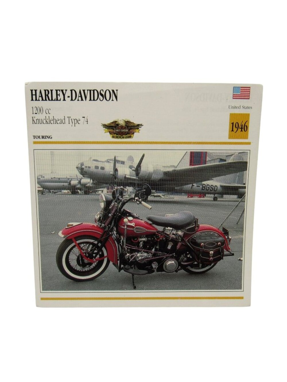 Harley-Davidson 1200 cc Knucklehead Type 74 1946 United States Atlas Card